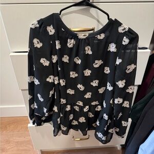 LOFT Tie Back Peplum Blouse